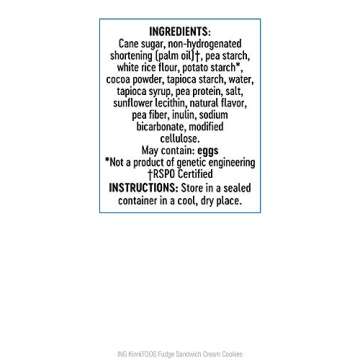 Kinnikinnick KinniTOOS Gluten Free Fudge Sandwich Cream Cookes, 8oz/220g (Pack of 6)