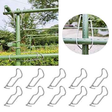 Hosfairy 20Pcs Plant Cages Connector Vegetable Trellis Wire Clip Plantn Cages Steel Buckle Fixing Clamp for Build Home Garden Greenhouse Plants Climbing Pipe Support Fixing Tool (25mm)