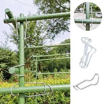 Hosfairy 20Pcs Plant Cages Connector Vegetable Trellis Wire Clip Plantn Cages Steel Buckle Fixing Clamp for Build Home Garden Greenhouse Plants Climbing Pipe Support Fixing Tool (25mm)