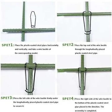 Hosfairy 20Pcs Plant Cages Connector Vegetable Trellis Wire Clip Plantn Cages Steel Buckle Fixing Clamp for Build Home Garden Greenhouse Plants Climbing Pipe Support Fixing Tool (25mm)