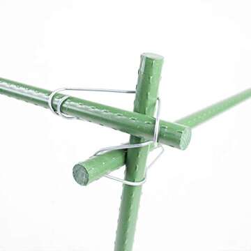 Hosfairy 20Pcs Plant Cages Connector Vegetable Trellis Wire Clip Plantn Cages Steel Buckle Fixing Clamp for Build Home Garden Greenhouse Plants Climbing Pipe Support Fixing Tool (25mm)