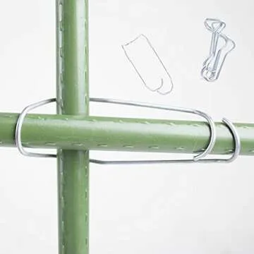 Hosfairy 20Pcs Plant Cages Connector Vegetable Trellis Wire Clip Plantn Cages Steel Buckle Fixing Clamp for Build Home Garden Greenhouse Plants Climbing Pipe Support Fixing Tool (25mm)
