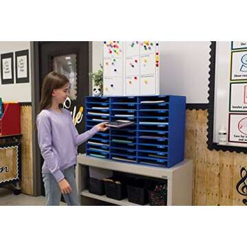 Pacon Classroom Keepers 30-Slot Mailbox, Blue (001318)