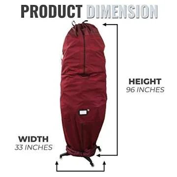 Heavy-Duty Upright Christmas Tree Storage Bag for Artificial Trees up to 9 Foot Tall, Durable Woven Polyester Fabric, Stand Not Included