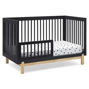 Delta Children Poppy Convertible Crib in Midnight Grey Natural
