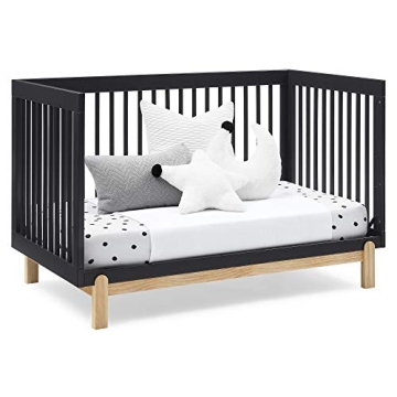 Delta Children Poppy Convertible Crib in Midnight Grey Natural