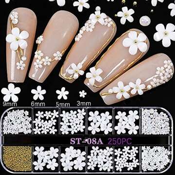 Elegant Floral Nail Charm and Rhinestone Kit for Nail Art Enthusiasts
