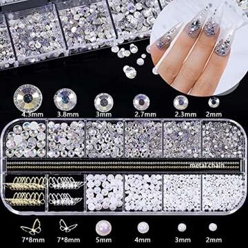 Floral Nail Charm & Rhinestone Kit for Stunning Nail Art
