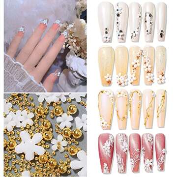 Floral Nail Charm & Rhinestone Kit for Stunning Nail Art