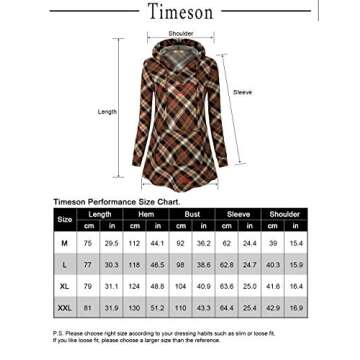 Tunic Hooded,Timeson Womans V Neck Comfy Sweatshirt Pocket Drawstring Pullover Hoodie Shirts Fashion Plaid Tunics Tops for Leggings Loose Fit Hoodies for Fall Green Black X-Large