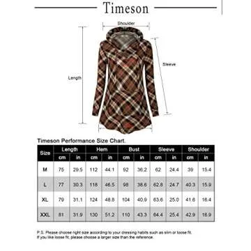 Tunic Hooded,Timeson Womans V Neck Comfy Sweatshirt Pocket Drawstring Pullover Hoodie Shirts Fashion Plaid Tunics Tops for Leggings Loose Fit Hoodies for Fall Green Black X-Large