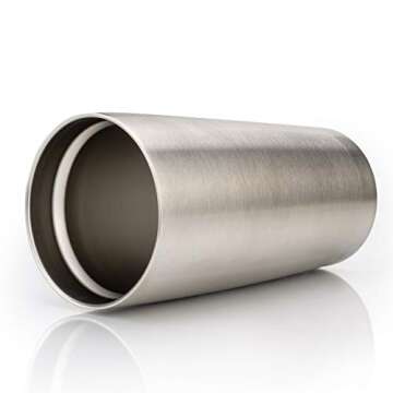 CIVAGO 20oz Tumbler with Lid and Straw, Stainless Steel Vacuum Insulated Coffee Tumbler Cup, Double Wall Powder Coated Travel Mug (Stainless, 1 Pack)