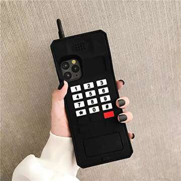 YAKVOOK Kawaii Phone Case for iPhone 14 Pro Max,Cute Cartoon Retro Phone Case with Keychain Retro Cl...