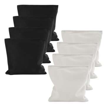 Cornhole Bean Bags Weather Resistant Standard Corn Hole Bags - Set of 8 Regulation Cornhole Bags for Tossing Game, includes Free Carry Bag - Regulation Size & Weight - 10 Colors Available