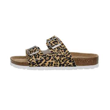 CUSHIONAIRE Lane Cork Footbed Sandals for Women – Comfortable Double Buckle Slip-On with Genuine S...