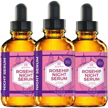 Leven Rose Rosehip Oil Night Face Serum, 100% Pure Organic Natural Rose Hip Oil Serum for Dry Skin 1 oz