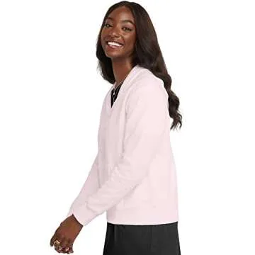 Hanes Women's EcoSmart Full-Zip Hoodie Sweatshirt, Pale Pink, 2X Large