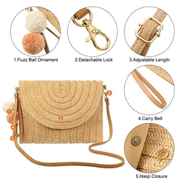 Stylish Frienda Straw Shoulder Bag for Summer Fun