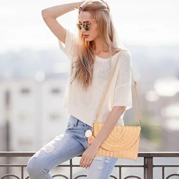 Stylish Frienda Straw Shoulder Bag for Summer Fun