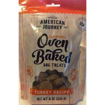 American Journey Grain Free Oven Baked Dog Treats - Delicious Turkey Recipe for Happy Pups