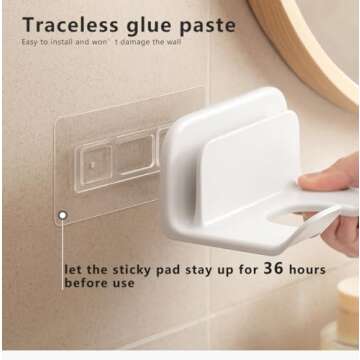 STORICANS Hair Dryer Holder - Wall Mount Organizer