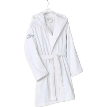 Lacoste Fairplay Robe, 100% Cotton, 34" L, White