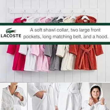 Lacoste Fairplay Robe, 100% Cotton, 34" L, White