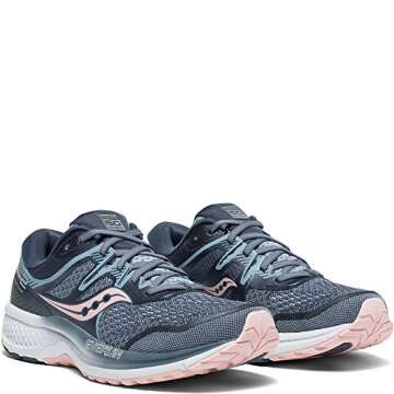 Saucony Women's Omni ISO 2 Running Shoe, Slate/Pink, 10 M US