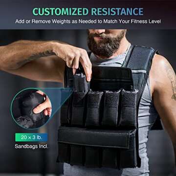 Zelus 60lb Adjustable Weighted Vest for Enhanced Workouts