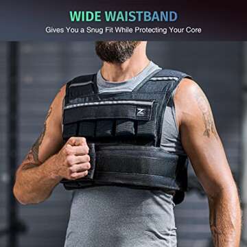 Zelus 60lb Adjustable Weighted Vest for Enhanced Workouts
