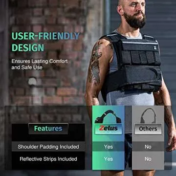 Zelus 60lb Adjustable Weighted Vest for Enhanced Workouts