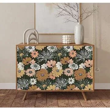Akywall Vintage Green Floral Wallpaper for Easy Decor Updates