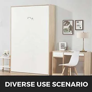 Happybuy Murphy Mounting Wall Springs Mechanism Heavy Duty Support Hardware DIY Kit for Queen Twin Size Bed (Horizontal), White