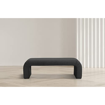 Meridian Furniture Niagara Black Boucle Bench - Stylish Comfort