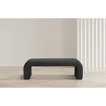 Meridian Furniture Niagara Black Boucle Bench - Stylish Comfort