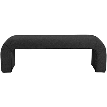 Meridian Furniture Niagara Black Boucle Bench - Stylish Comfort