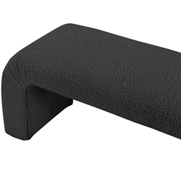 Meridian Furniture Niagara Black Boucle Bench - Stylish Comfort