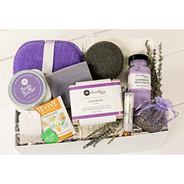Lavender Spa Box for Relaxation Gifts - Organic Self Care Kit