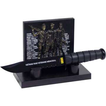 Vietnam War Veterans Memorial Plaque & Survival Knife