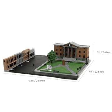 Jada Nanoscene Back to The Future Hill Valley Courthouse Diorama – Movie-Inspired Miniature Diorama incl. 2 Iconic Vehicles (Time Machine & Toyota Pickup) – Collectible Scene for Adults and Kids