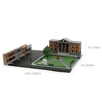 Jada Nanoscene Back to The Future Hill Valley Courthouse Diorama – Movie-Inspired Miniature Diorama incl. 2 Iconic Vehicles (Time Machine & Toyota Pickup) – Collectible Scene for Adults and Kids