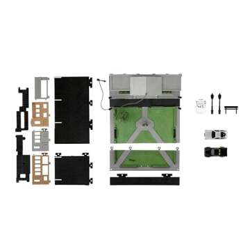 Jada Nanoscene Back to The Future Hill Valley Courthouse Diorama – Movie-Inspired Miniature Diorama incl. 2 Iconic Vehicles (Time Machine & Toyota Pickup) – Collectible Scene for Adults and Kids