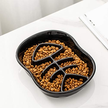 Black Ceramic Slow Feeder Bowls for Dogs and Cats  - Prevent Bloat