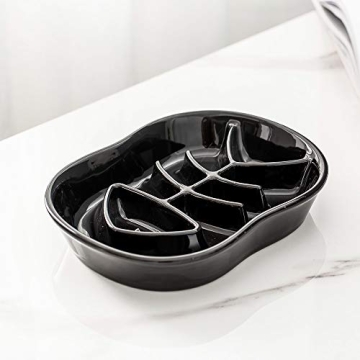 Black Ceramic Slow Feeder Bowls for Dogs and Cats  - Prevent Bloat