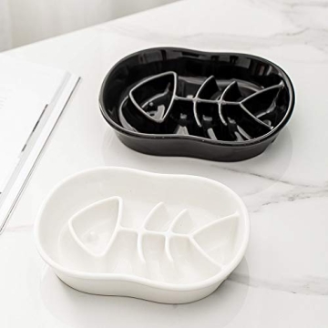 Black Ceramic Slow Feeder Bowls for Dogs and Cats  - Prevent Bloat