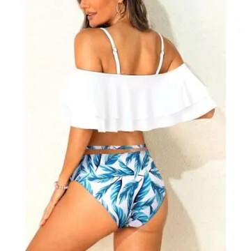 Tempt Me High Waisted Off Shoulder Bikini Set for Women
