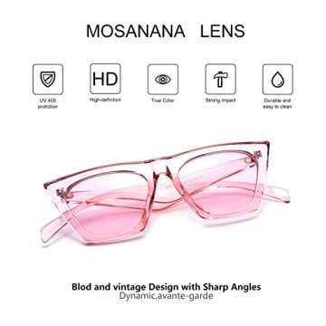 mosaana Women's Retro Cat Eye Sunglasses with UV Protection