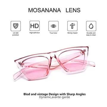 mosaana Women's Retro Cat Eye Sunglasses with UV Protection