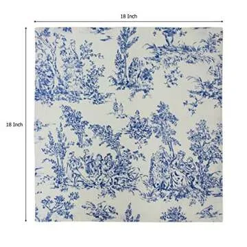 COTTON CRAFT Cloth Napkins - Set of 12-100% Cotton Reusable Napkin - Country French Toile Dinner Nap...