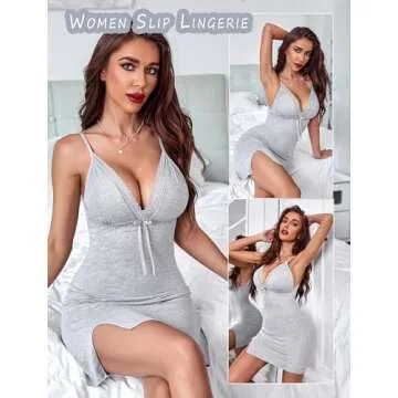 ADOME Lace Nightgown - Elegant and Sexy Slip for Women